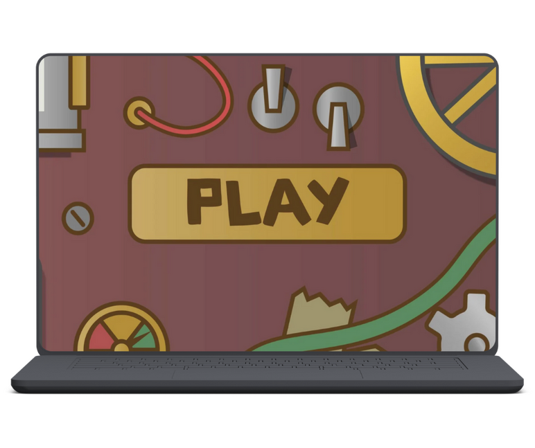 A computer displaying the starting page of the game Function Factory.